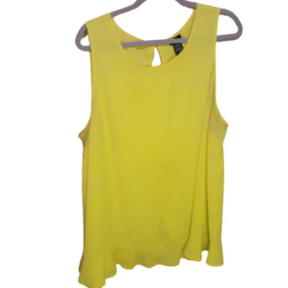 Torrid Bright Yellow Top with Ruffle - Picture 1 of 7